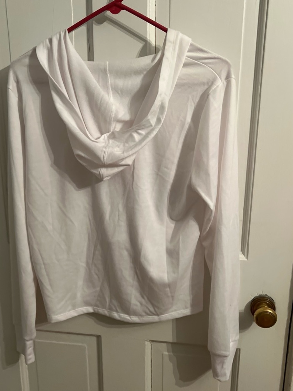 Balance Collection White Hooded Ruched Drawstring Top - Picture 3 of 4